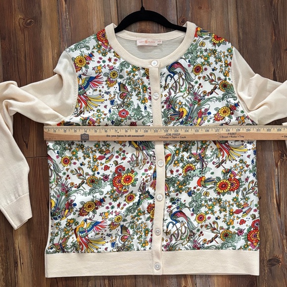 Tory Burch Silk-Front Merino-Wool Cardigan XL - Picture 7 of 12